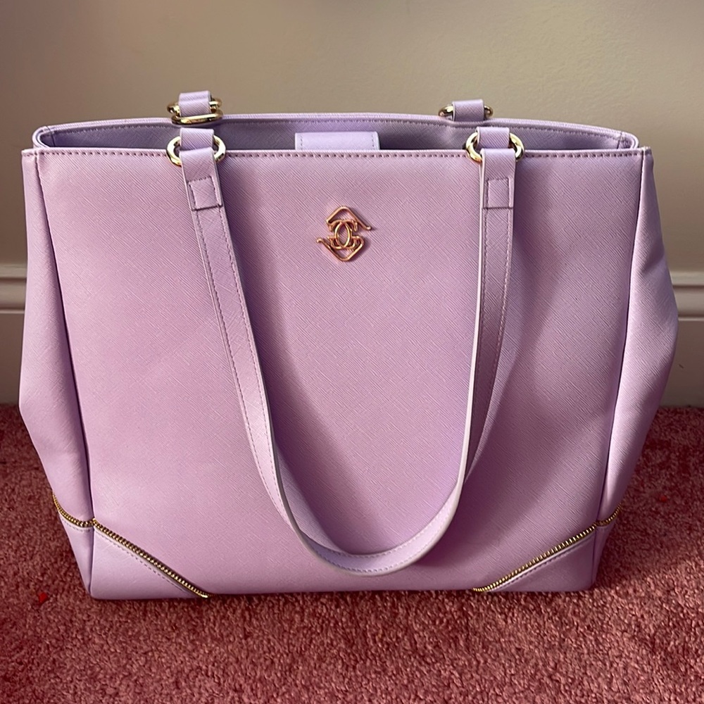 Used Glass Ladder & Co. Lavendar/Gold Medium Michelle Tote